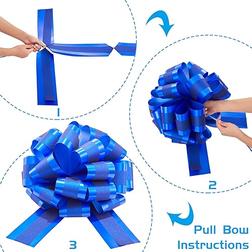 Miniatura 3 de Lazo grande para automóvil de 20 pulgadas, lazo gigante para automóvil, lazo grande para envolver regalos con cinta de 20 pies para regalo,