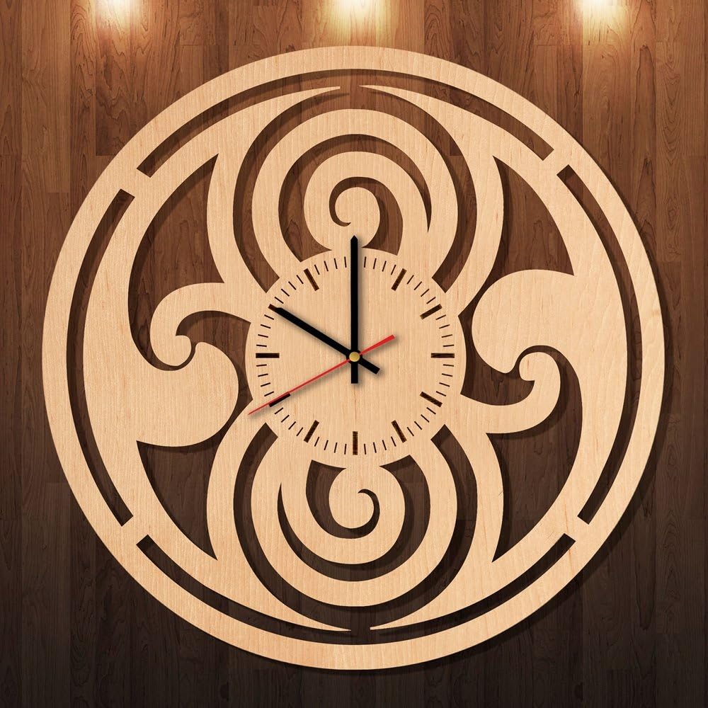Doctor Who Logo Eco Friendly Wood Wall Clock - Get unique living room wall decor - Gift ideas for girls and boys, teens – Science-Fiction Unique Art Design