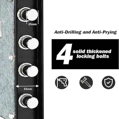 Miniatura 3 de Caja de seguridad ignífuga de 2 cubos, caja de gabinete con huella digital, caja de seguridad para el hogar con teclado electrónico táctil, caja