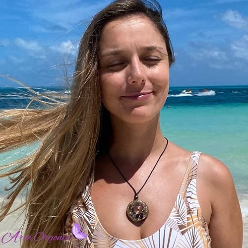 Miniatura 6 de Orgone Necklace Original- Black Tourmaline Healing Crystals Stone Energy Protection - SBB Coil Orgonite Pendant Chakra Fluorite Amulet Yoga