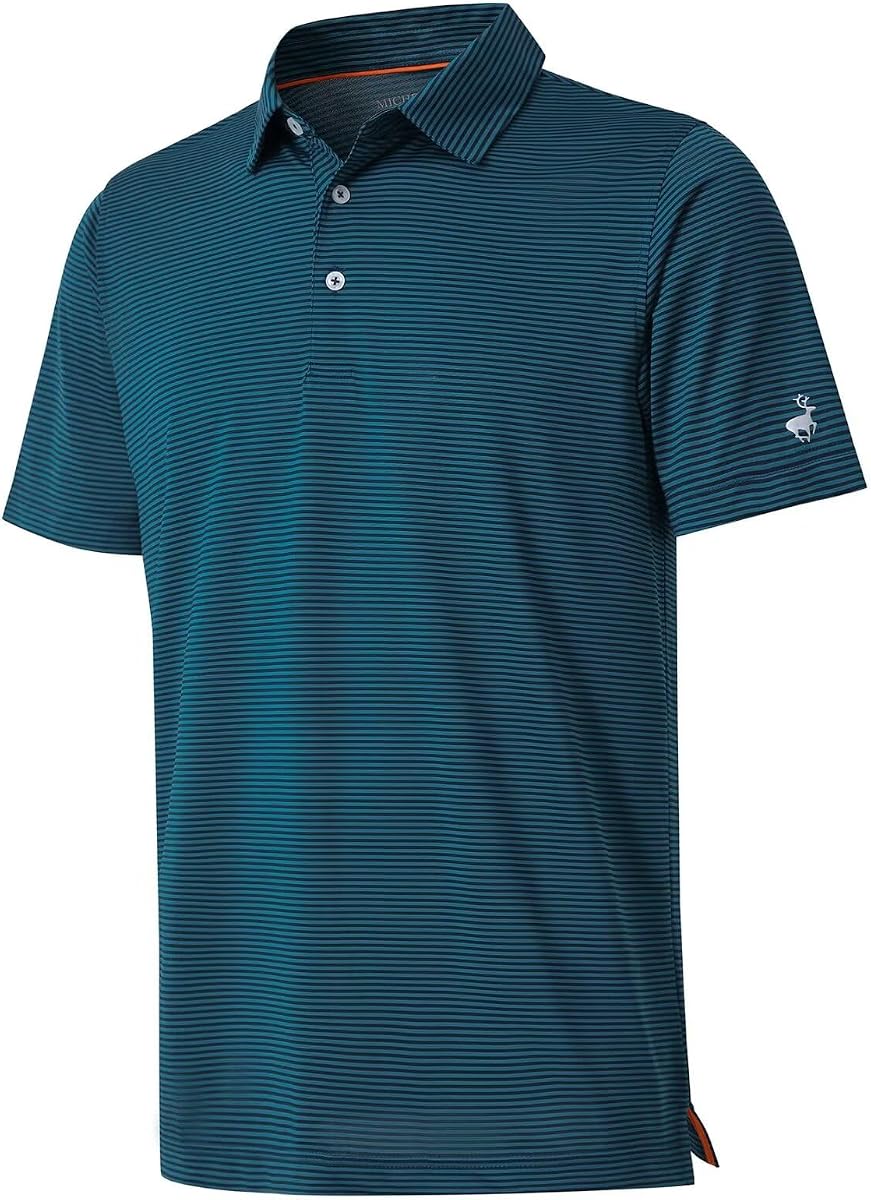Golf Shirts for Boys Short Sleeve Moisture Wicking Dry Fit Performance Kids Youth Sport Striped Boys Polo Shirts
