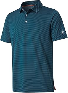 Mens Men's Striped Dry Fit Golf Polo