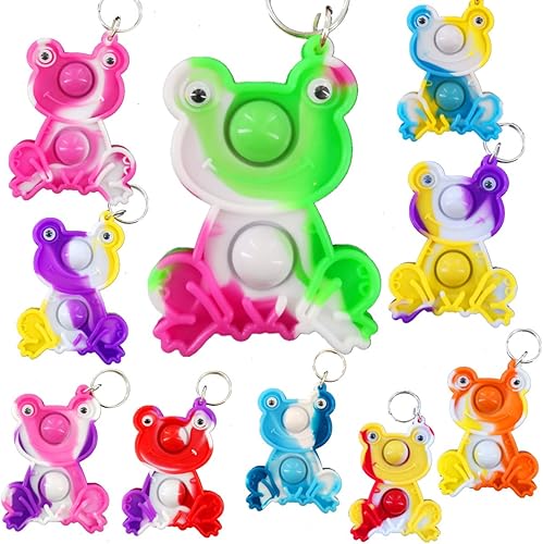 Paquete de 24 mini juguetes para ansiedad de rana a granel para niños y niñas, regalos de fiesta de cumpleaños y recompensas para estudiantes en el
