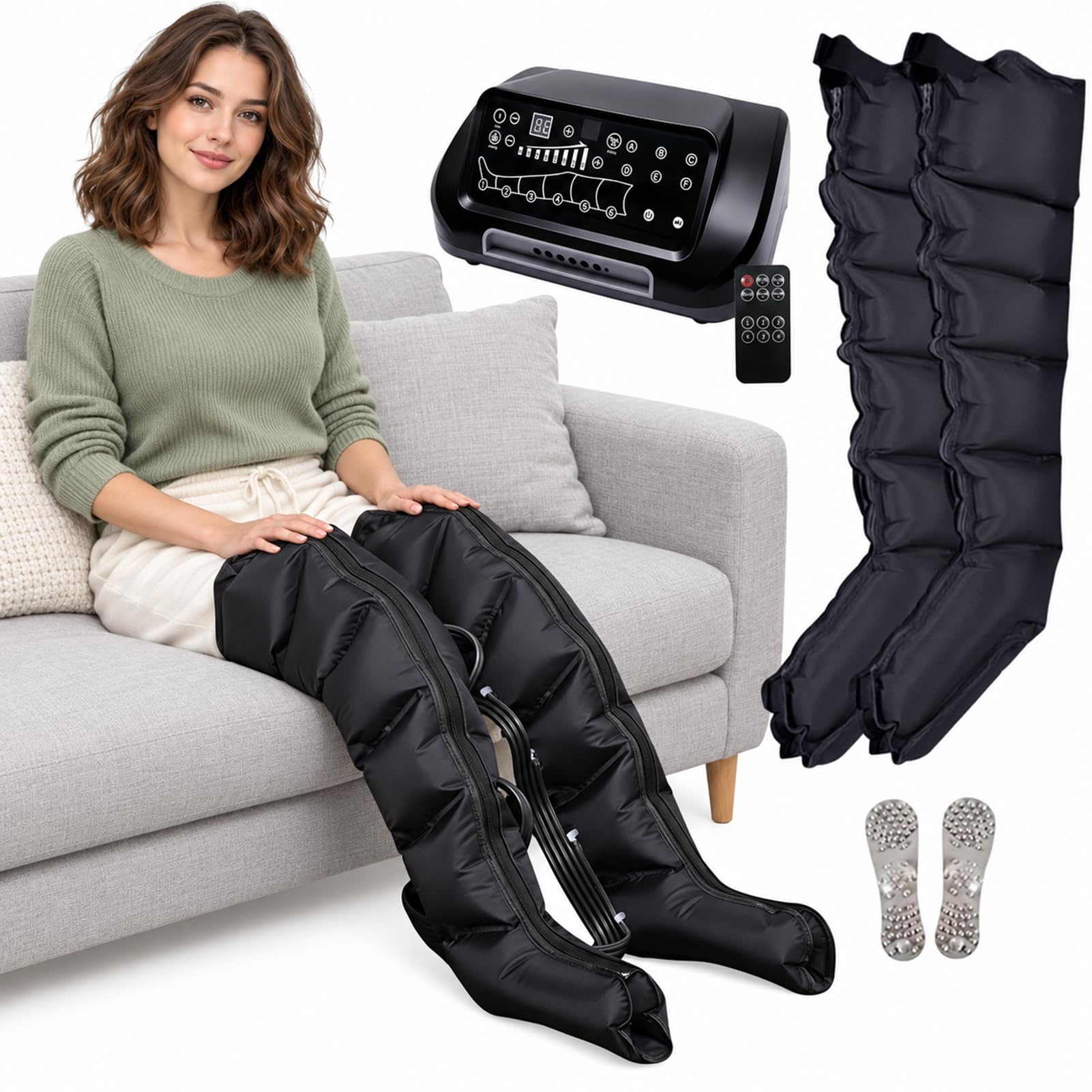 Lymphdrainage Massagegerät, Beinmassagegerät mit Fernbedienung