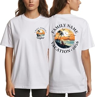 Personalized Family Vacation Shirt with Custom Name & Location, Hawaii Beach Sunset Graphic T-Shirt, Custom Travel Tee, Matching Family Trip Outfit, Vacation Gift