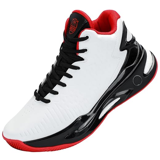 Beita High Upper Basketball Shoes Sneakers Men Breathable Sports Shoes Anti Slip, White, 9
