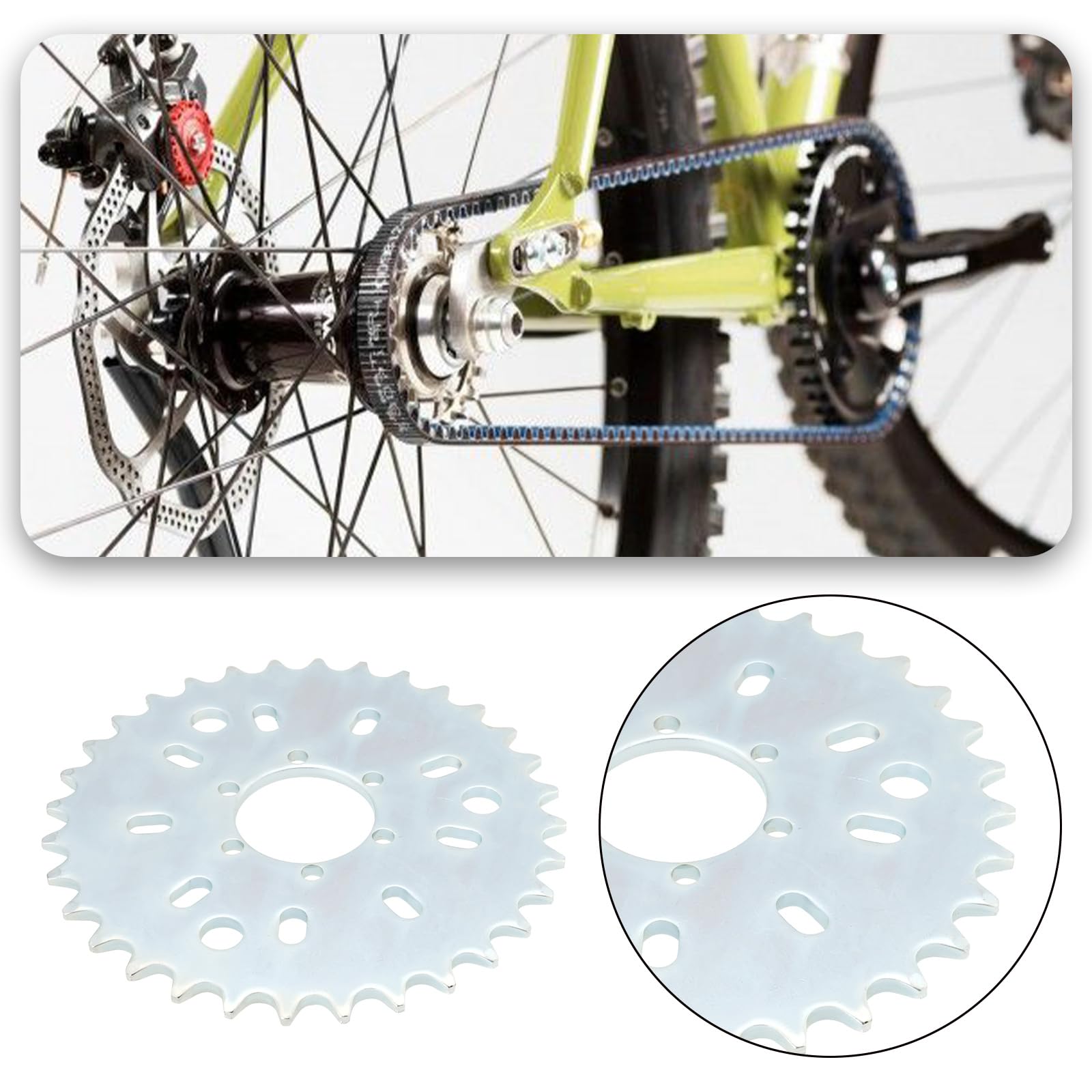 1 x 32T motorisiertes Fahrrad-Kettenrad, 135 mm, 9-Loch-Kettenradhalterungs-Set, kompatibel mit 49 cc, 50 cc, 66 cc, 80 cc, motorisiertem Fahrrad