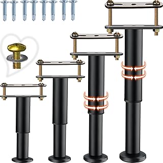 4PC Bed Frame Support Legs Stabilizer Replacement Universal Slat Reinforcement 6-9.5 inch Black