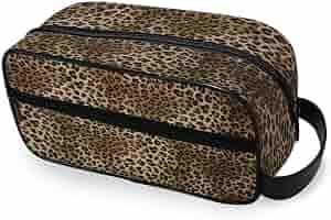 Kulturtasche Leopard Print – Wasserabweisend, 26,5x11,2x13,5 Cm, Mit PU-Griff, 2 Fächer