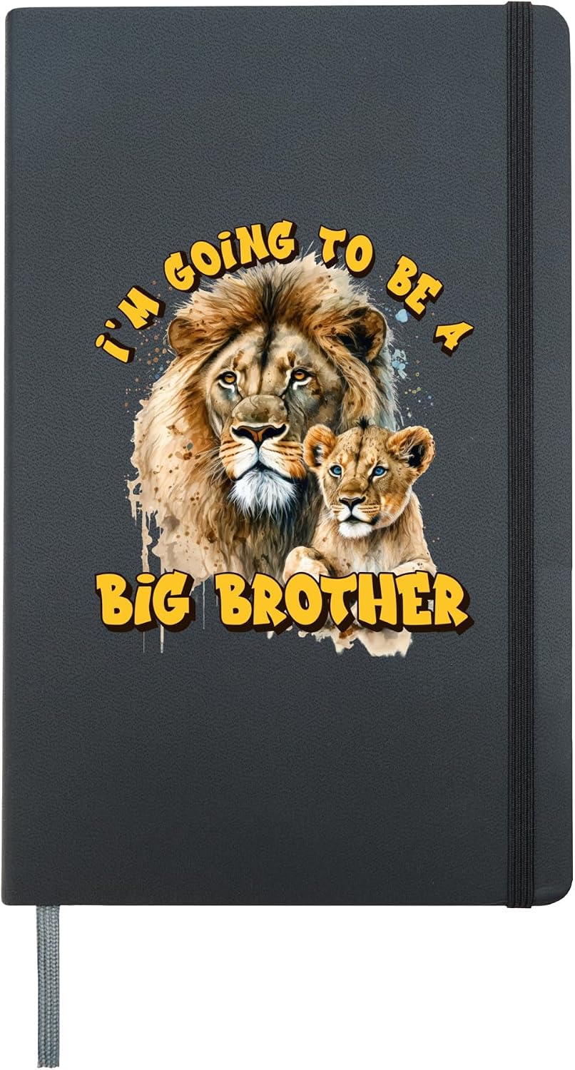 New Baby I'M GOING TO BE A BIG BRO Funny Brothers Hardcover Journal, Black