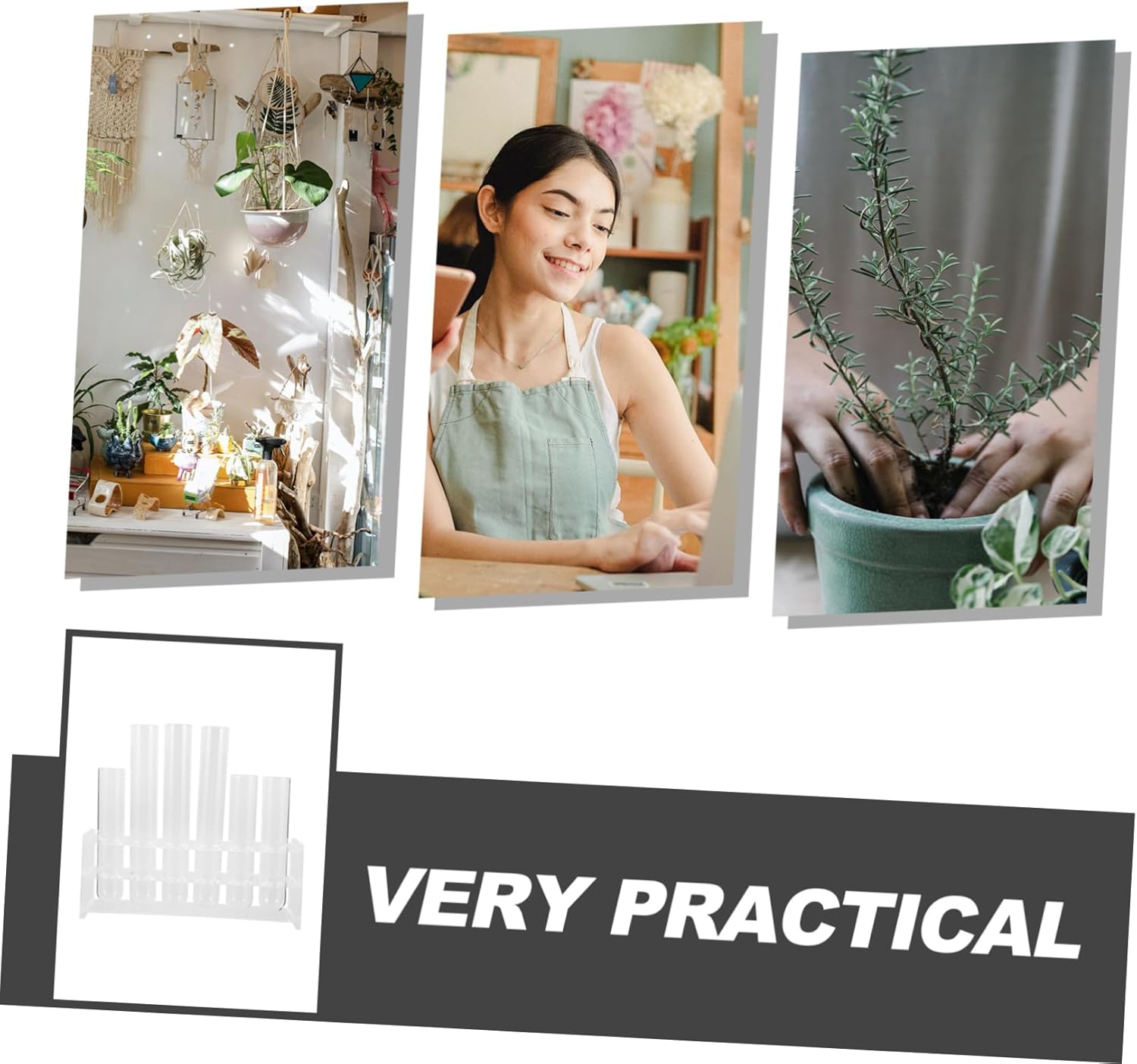 1set Hydroponic Test Tube Vase for Flowers Plant Propagation Container Elegant Glass Terrarium for Home Decor and Office Arrangements