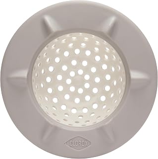 Clorox KeptClean Kitchen Waterflow Sink Strainer – Made with Recycled Materials, Prevents Clogged Drains and Water Backups, Protects Dishware, Easy Clean, 2-Pack – Almond Cream