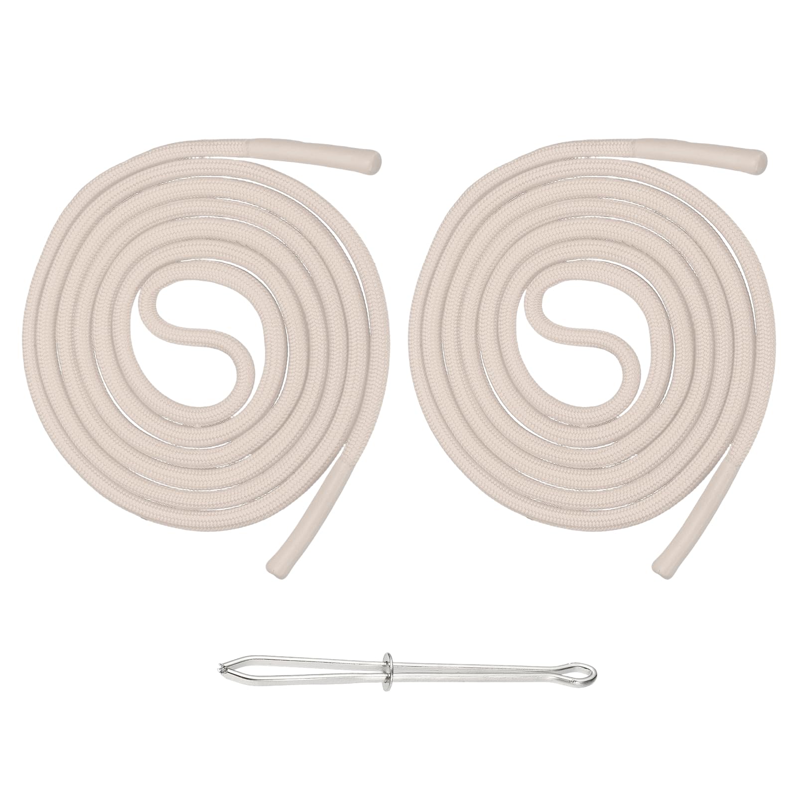sourcing map 2pcs 53inch Drawstring Cords Replacement Drawstring Hoodie String Sewing Tool with Easy Threader for Hoodie Sweatpants Jackets Pants Hats Coats Bags, Khaki