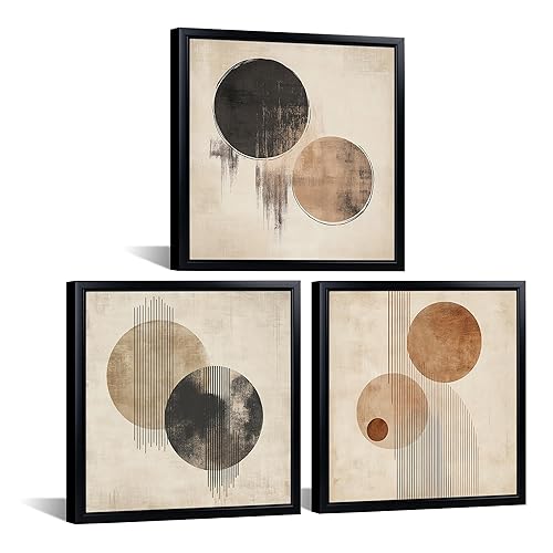 seteuret Abstract Wall Art Set, Geometric Circle Wall Decor -