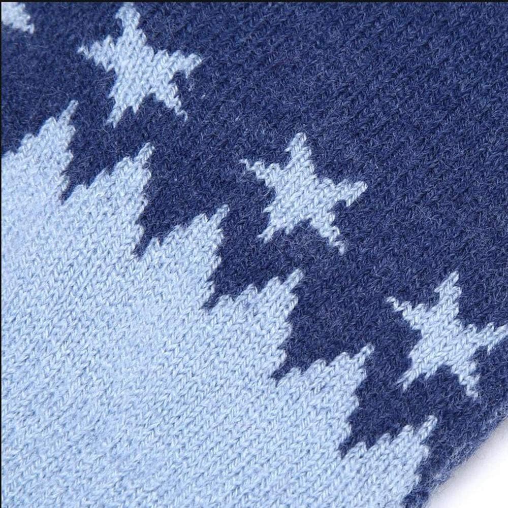 Child Gloves Blue Knitting Autumn And Winter Plus Thick Keep Warm Fashion 6-12 Years Old Boy Five Fingers Gloves