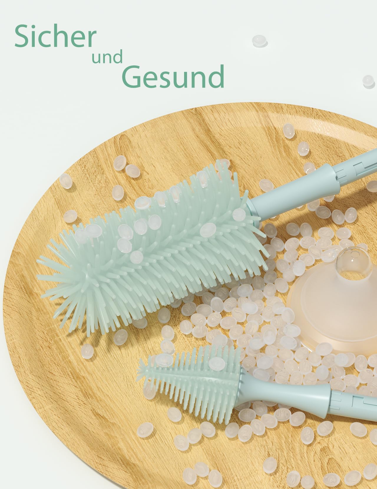 Momcozy Tragbarer Muttermilchkühler für draußen (628 ml), 360°- langzeitige Gesamtkühlung & Baby Flaschenbürste Set mit Druck-Schaumtechnologie | Silikon Flaschenbürste für Babyflaschen