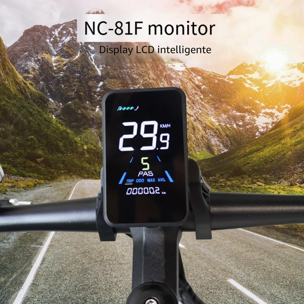 Schermi di visualizzazione LCD per bici elettrica NC-81F Impermeabile Dashboard Computer Pannello bici elettrica Cruscotto Mountain Bike Computer Velocità Cadenza Monitor