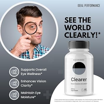 Clearer Vision Support Capsules, Clearer Pills Advanced Formula Eye Health Supplement - All Natural Health & Wellness Vitamin Supporting Vision & Eye Health, Crystal Clear Vision Reviews (3 Pack)