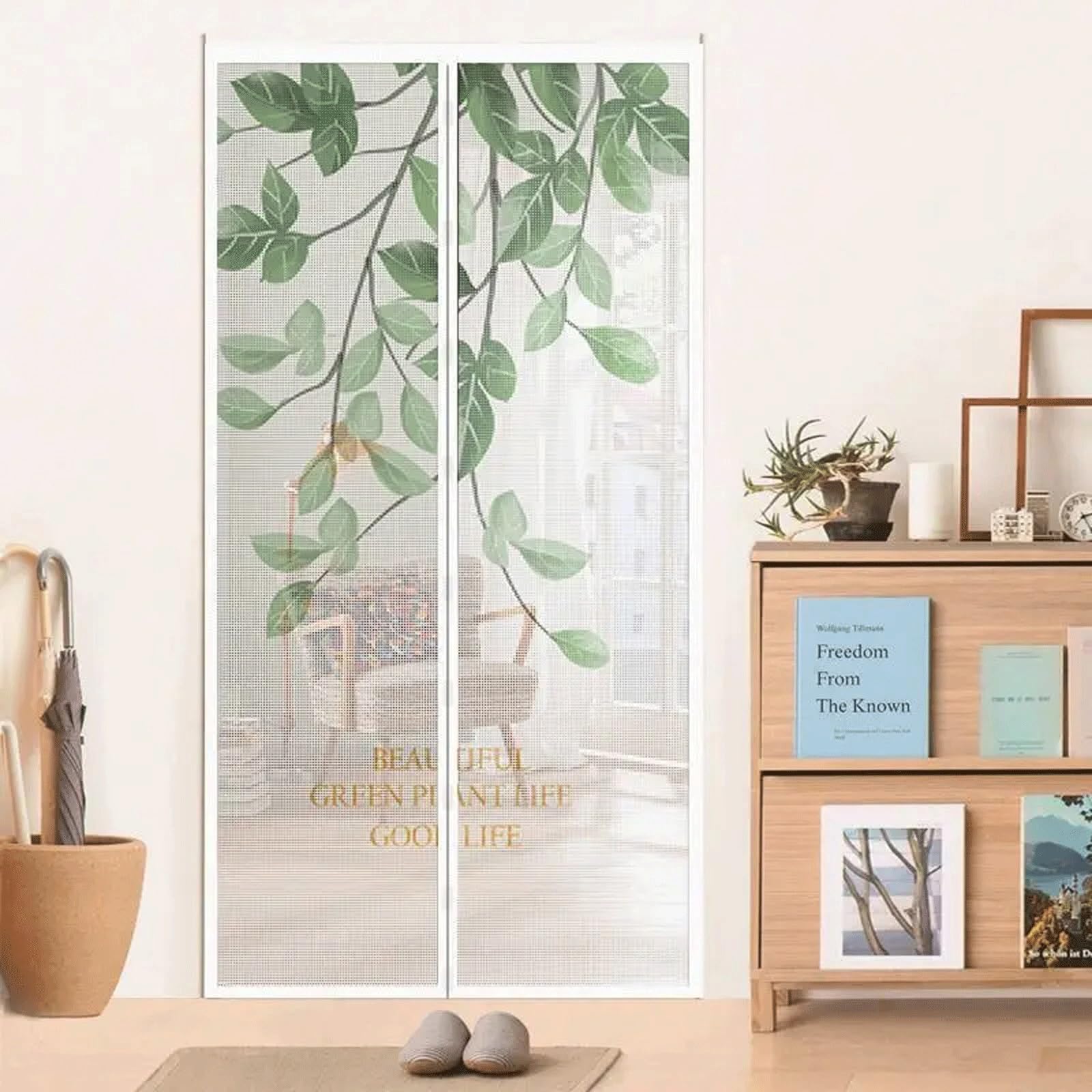 Fralhqfl Mesh Magnetic Shielding Door, Self Closing Magnetic Curtain, Heavy-Duty Door Mesh Screen Window, Mesh Partition To Prevent Insects From Entering(Color:color2,Size:110x220cm)