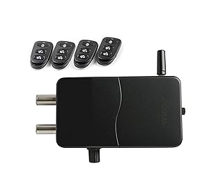 ARREGUI CI10N-AL Cerradura de Seguridad Invisible para Puerta con Alarma Sonora | 4 mandos a distancia | Antirrobo, Anti Okupas | Cerradura Electrónica | Cerrojo Inalámbrico Interior | negro