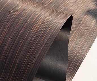 Tech Ebony Texture Wood Veneer Sheet 98x20.8inch2.5x0.53meter - helving Adornment with Woodworking Veneer for Living Room - DIY Handmade Ready, Enhance Your Home Decor