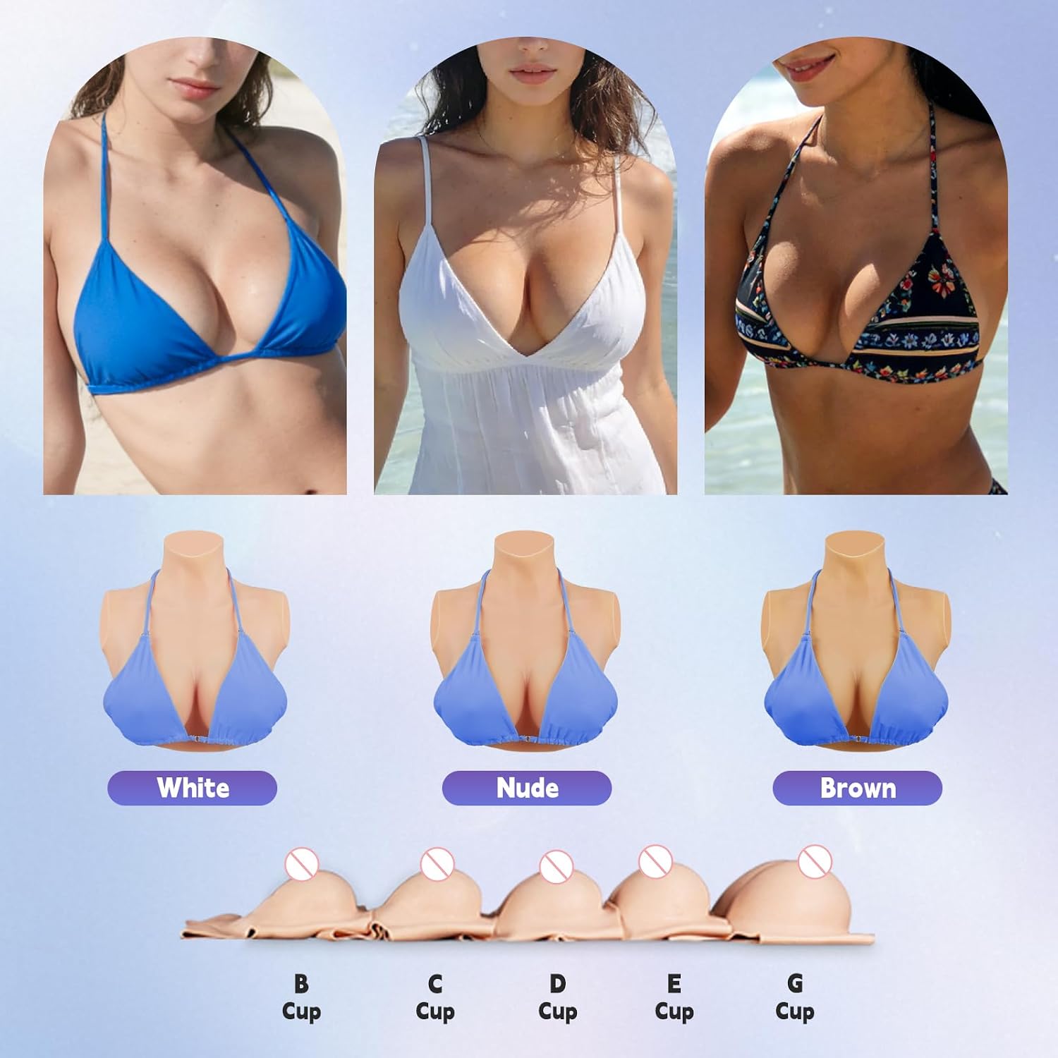 Silicone Breastplate Fake Breast forms B-G Cup Fake Boobs for Crossdressers Transgender Drag Queen