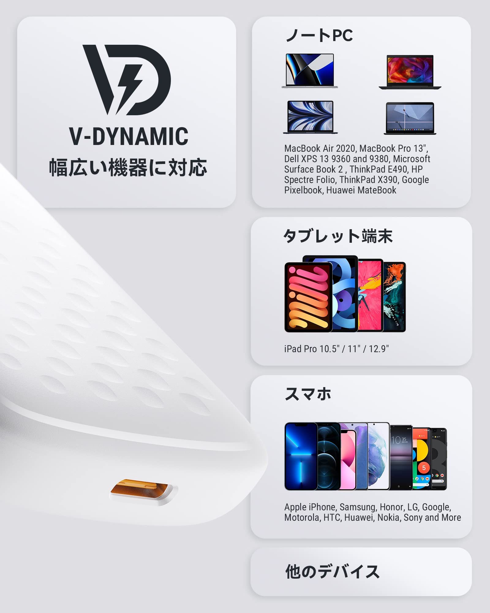 Amazon | VOLTME USB 充電器 薄型 65W PD対応 急速充電器