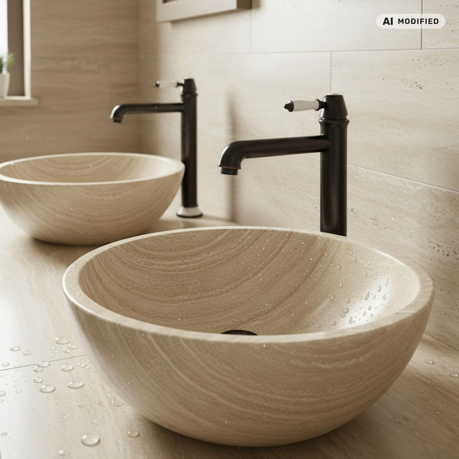 Grifo de lavabo largo para lavabo, color negro antiguo