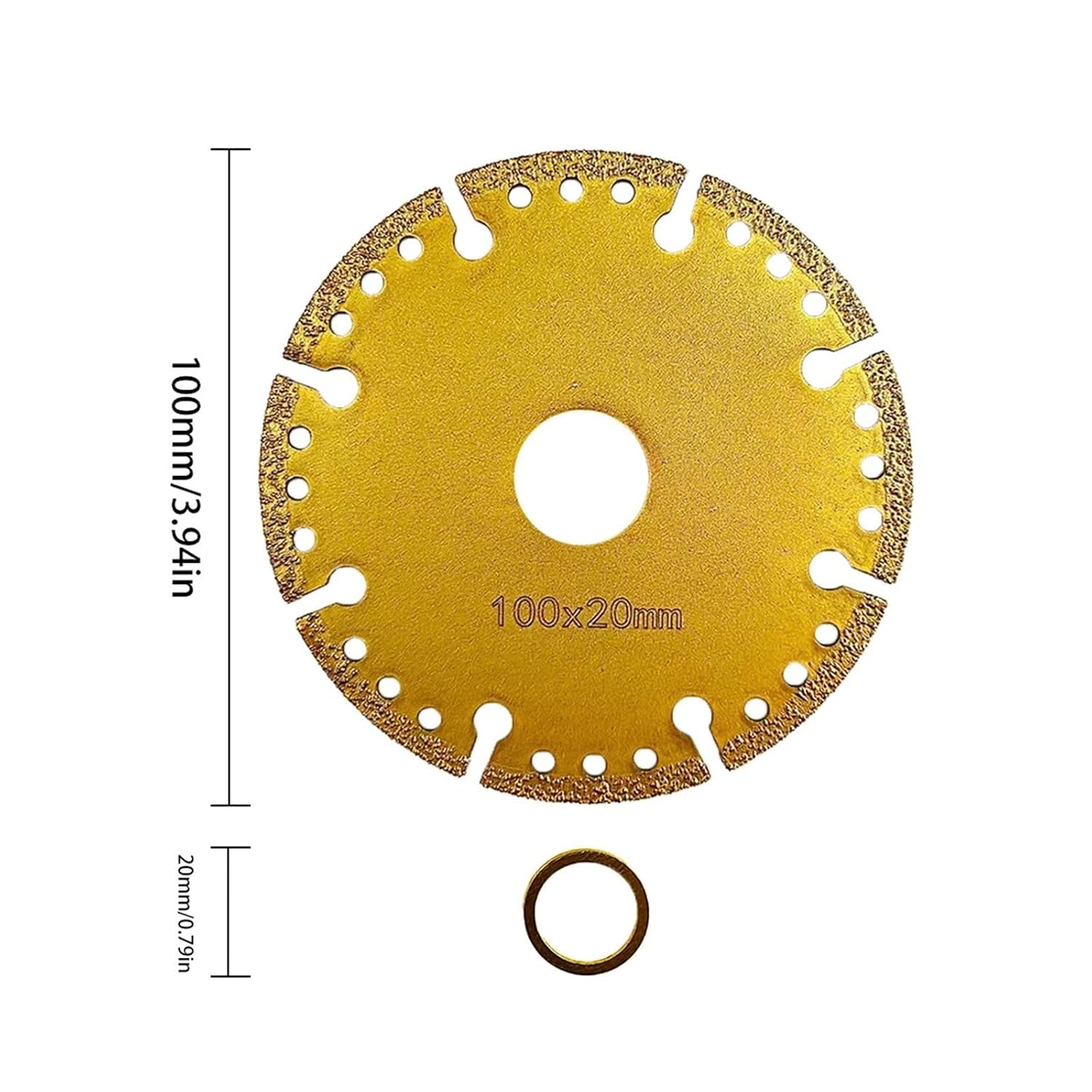 1PC 100 * 20mm Vacuum Brazed Saw Blade for Cutting Steel/Metal/Stone/Cast Iron Etc Multifunctional Brazing