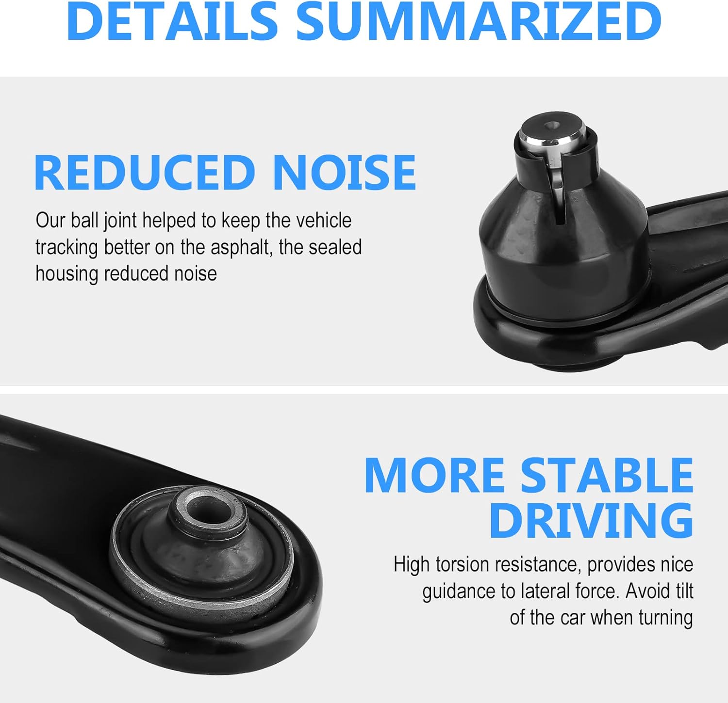 Front Lower Control Arm Kit Fit for Dodge Caliber 2009-2012, Fit for Jeep Compass Patriot 2007-2017 8pcs Suspension Kit with Ball Joints Sway Bars Tie Rods