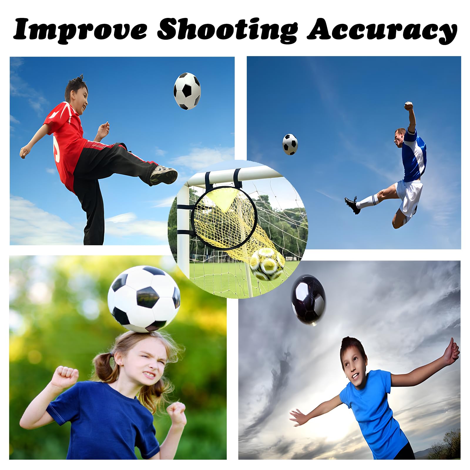 Red de Fútbol Plegable Con Correas Ajustables - Portería y Equipo de Entrenamiento de Fútbol