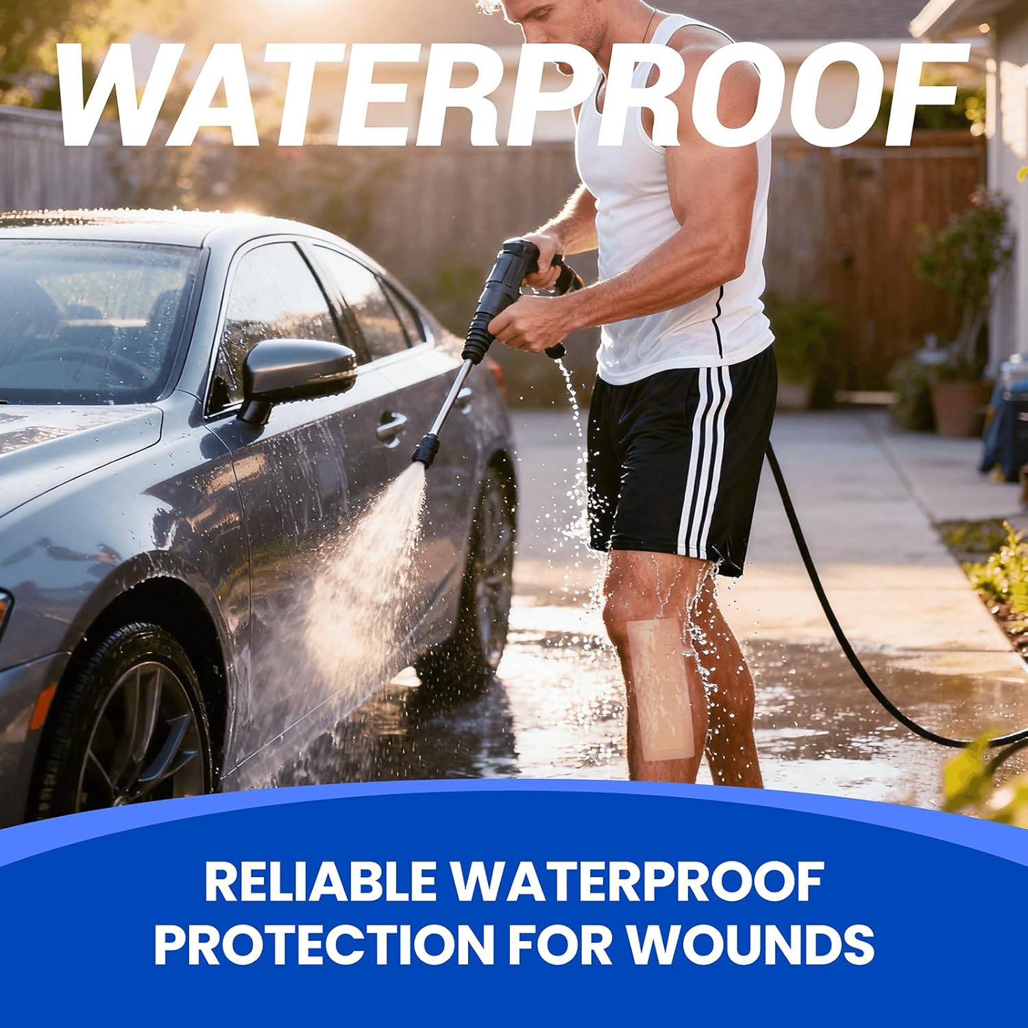 Large Waterproof Bandages 4X12 Silicone Foam Dressing for Sensitive Skin Wound Care, Adhesive Cohesive Pad with Border for First Aid, Post Surgical and Burn, Pressure, Scar Healing (5 PCS) - Image 3