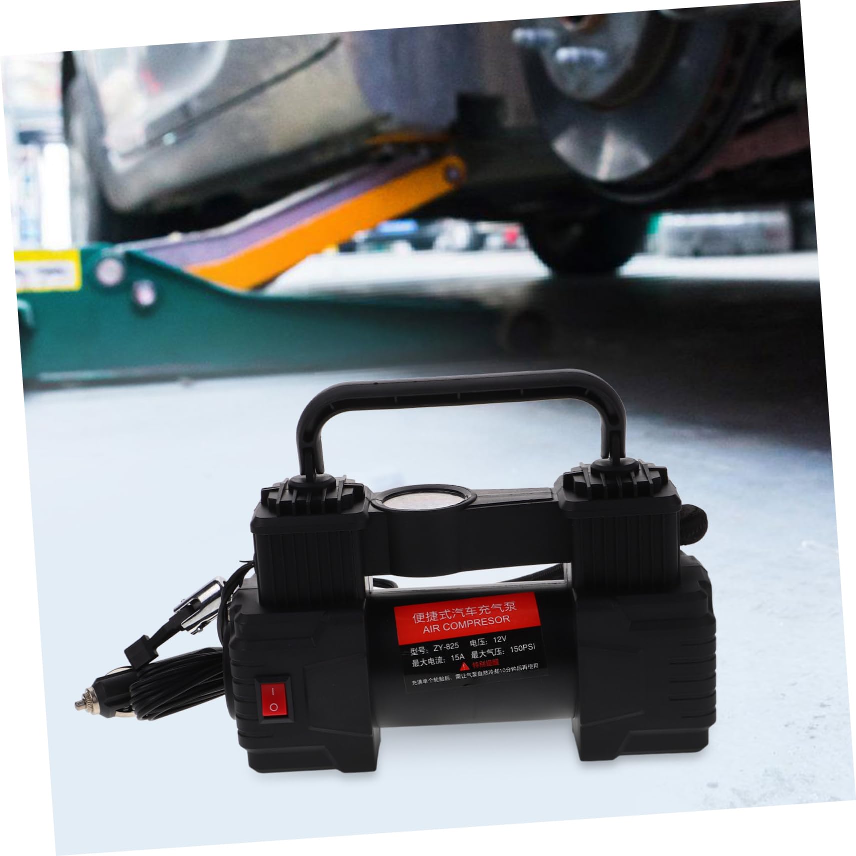 Cabilock Compresor Portátil para Coche con Manómetro y Presión de 150psi, Inflador Eléctrico de Neumáticos con Material Plástico Adecuado para Viajes y Uso en Carretera