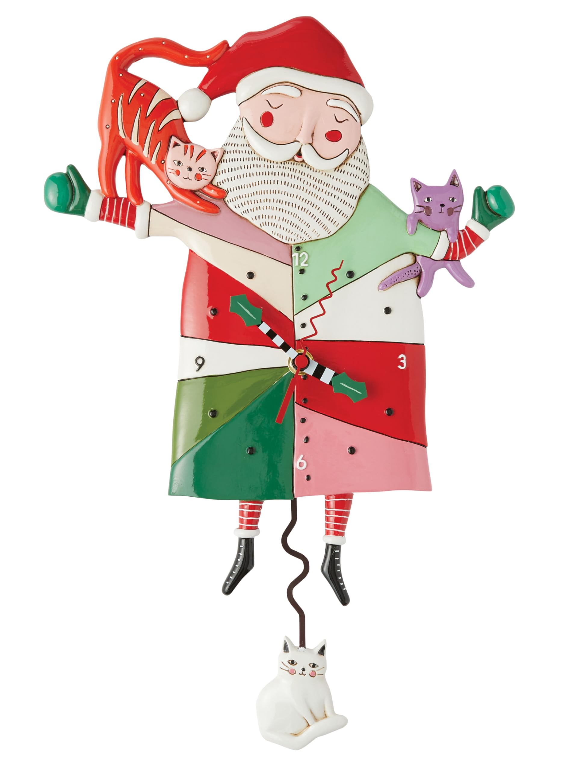 Horloge Allen Designs Crazy Cat Enesco, le cadeau idéal avec son pendule Père Noël unique