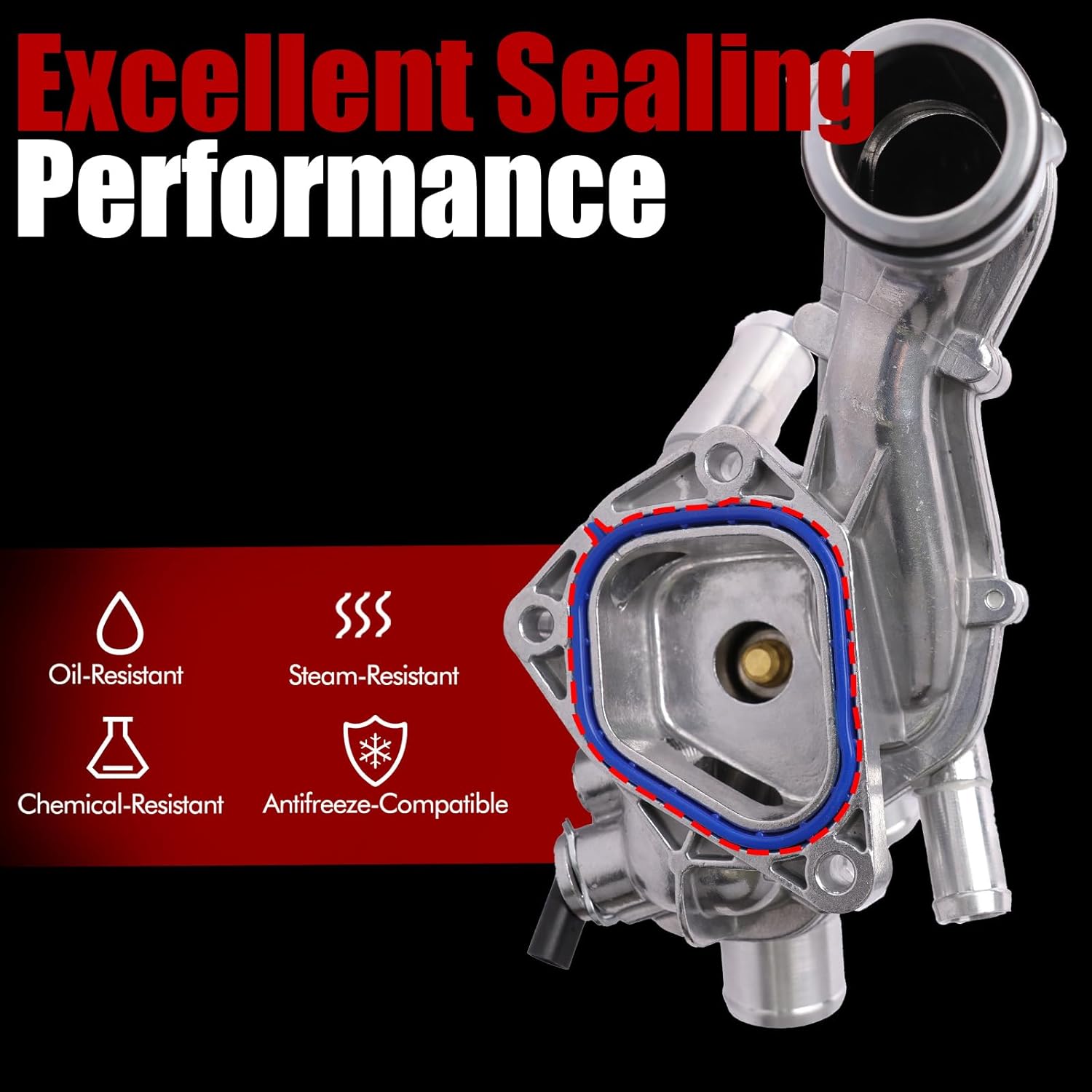 MITZONE Engine Coolant Thermostat Housing Assembly Compatible with 2011-2016 Mini Cooper 2011-2017 Mini Cooper Countryman 2013-2016 Mini Cooper Paceman 1.6L L4 11538674895 11537647751 11537588876