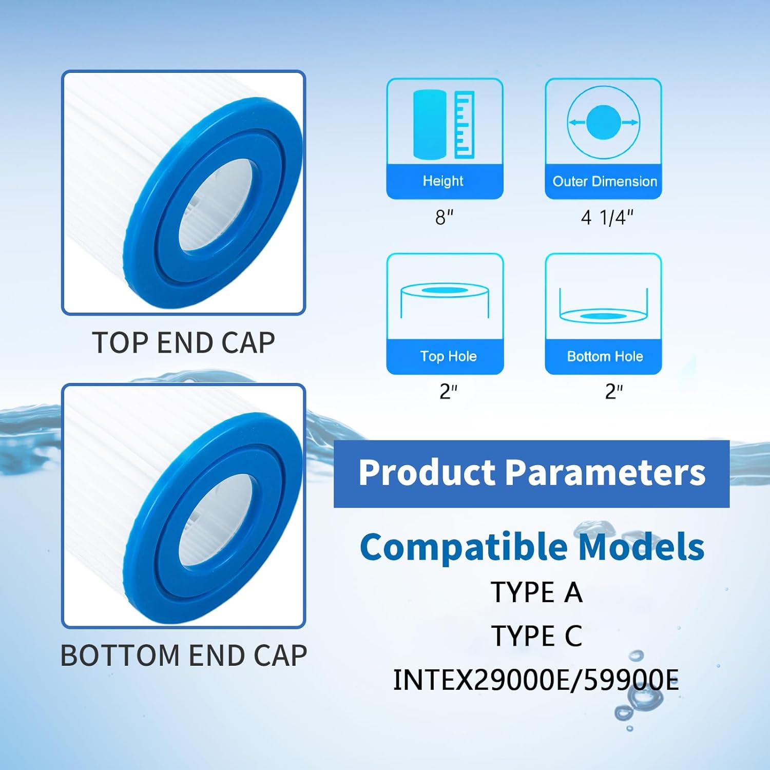 CLARIFY Pool Filter Cartridge Type A/C Compatible with 29000E/59900E, Easy Set Summer Escapes or Summer Waves Above Ground Pool Filters (6 Pack) - Image 4