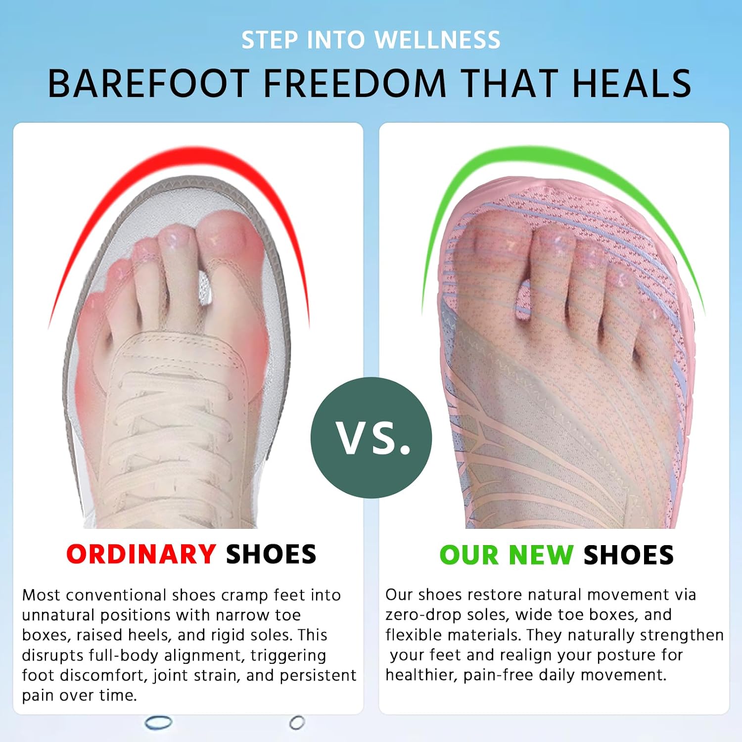 Voyabarefoot shoes for women Men's Wide Toe Box Water Shoe, Lightweight Minimalist Womens Sneakers, Easy to Clean Non-Slip Quick-Dry, Breathable Flexible Beach Shoes for Hiking Walking Swimming Gym Workout