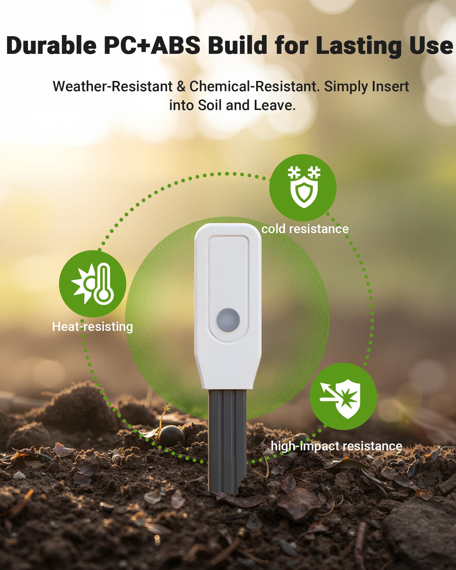Humidimètre intelligent WiFi pour plantes, capteur 2 en 1 avec alertes d'application | Surveille l'humidité et la température à distance, données en temps réel pour le jardinage intérieur