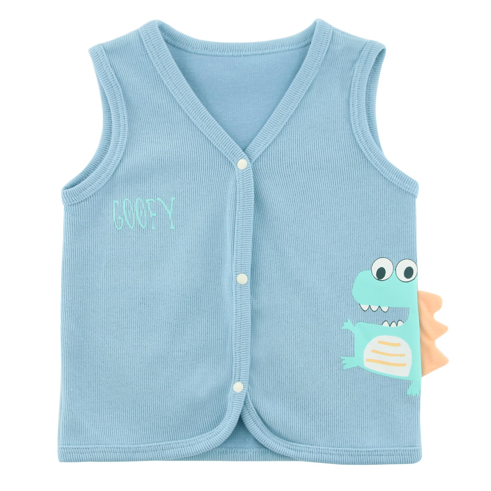 POBIDOBY V-neck Toddler Vest for Boys&Girls, Purtton Button Down Vest with Cute Patterns