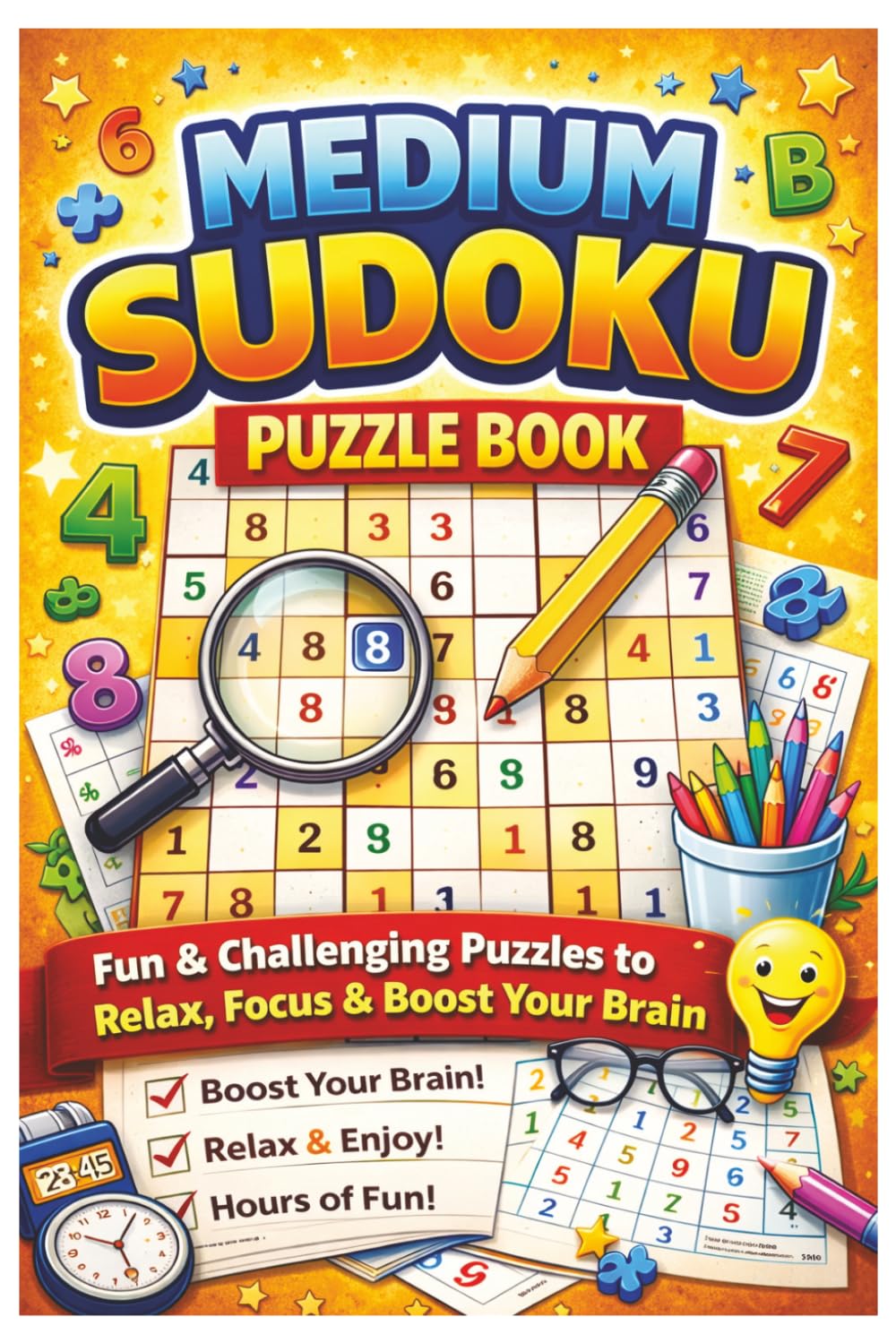 Medium Sudoku Puzzle Book: Fun & Challenging Puzzles to Relax, Focus & Boost Your Brain