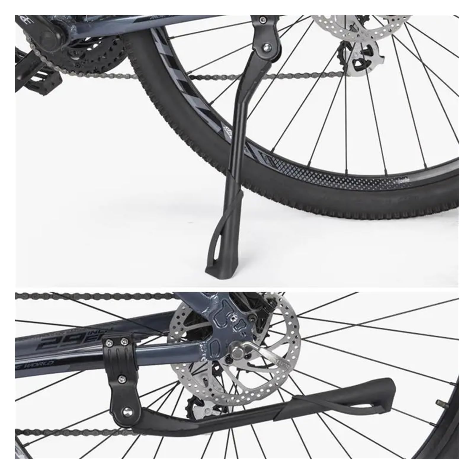 1pc Cavalletto Della Bicicletta Regolabile 24-29Inch Mountain Bike MTB Alluminio Lato Posteriore Kick Stand Solido E Affidabile Bicicletta Accessorie