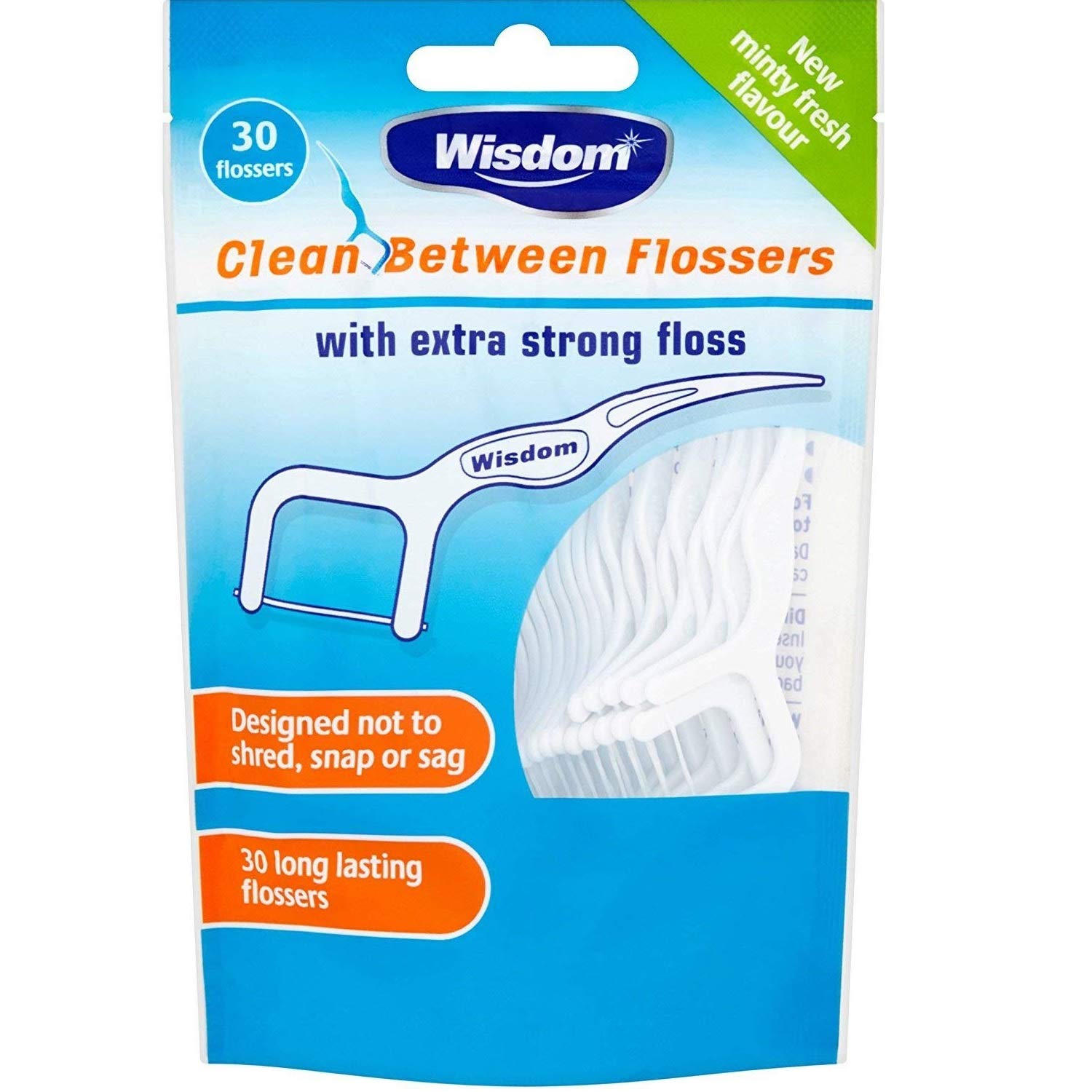 Wisdom Clean Between 30 Flossers, Pack of 5