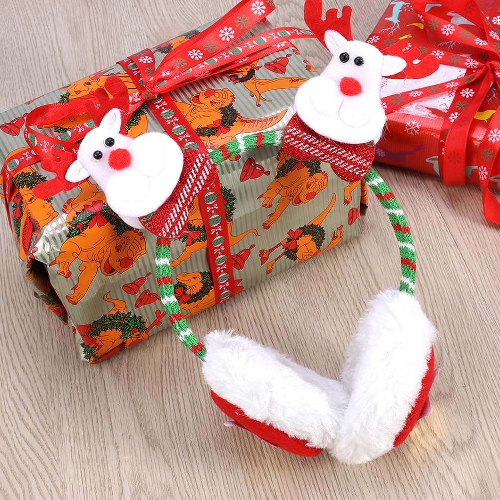 NUOBESTY 3pcs Cartoon Christmas Headband Warm Ear Covers Headdress Cute Holiday Ear Muffs Kids