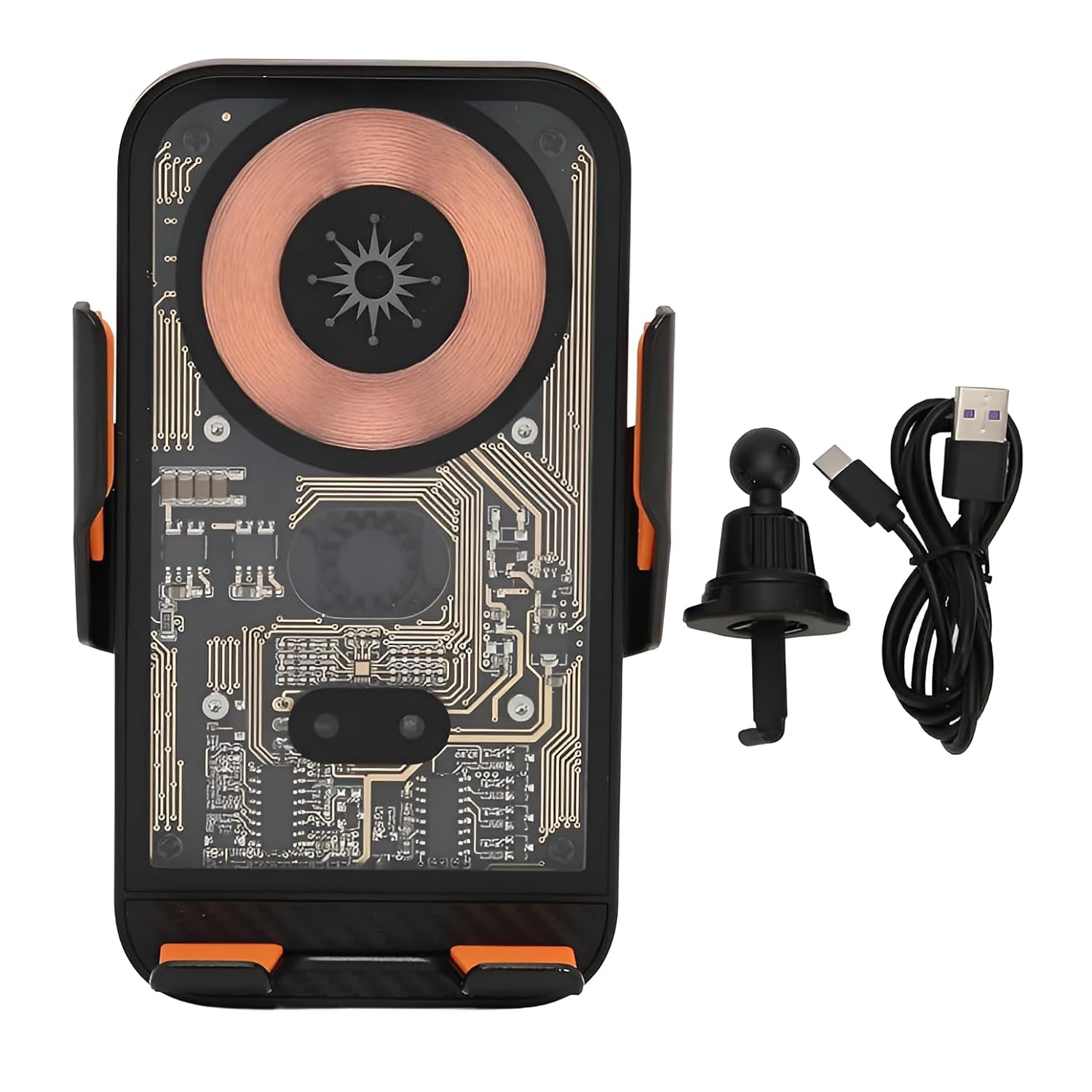 GVC Wireless Car Charger Mobile Holder with Ultimate Autogrip, 15W Fast Charge Auto Clamping Smartphone Magnetic Wireless Car Charger