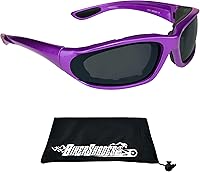 Vista 16 de Bikershades Gafas de montar en motocicleta con montura morada, pequeñas para mujeres y niñas