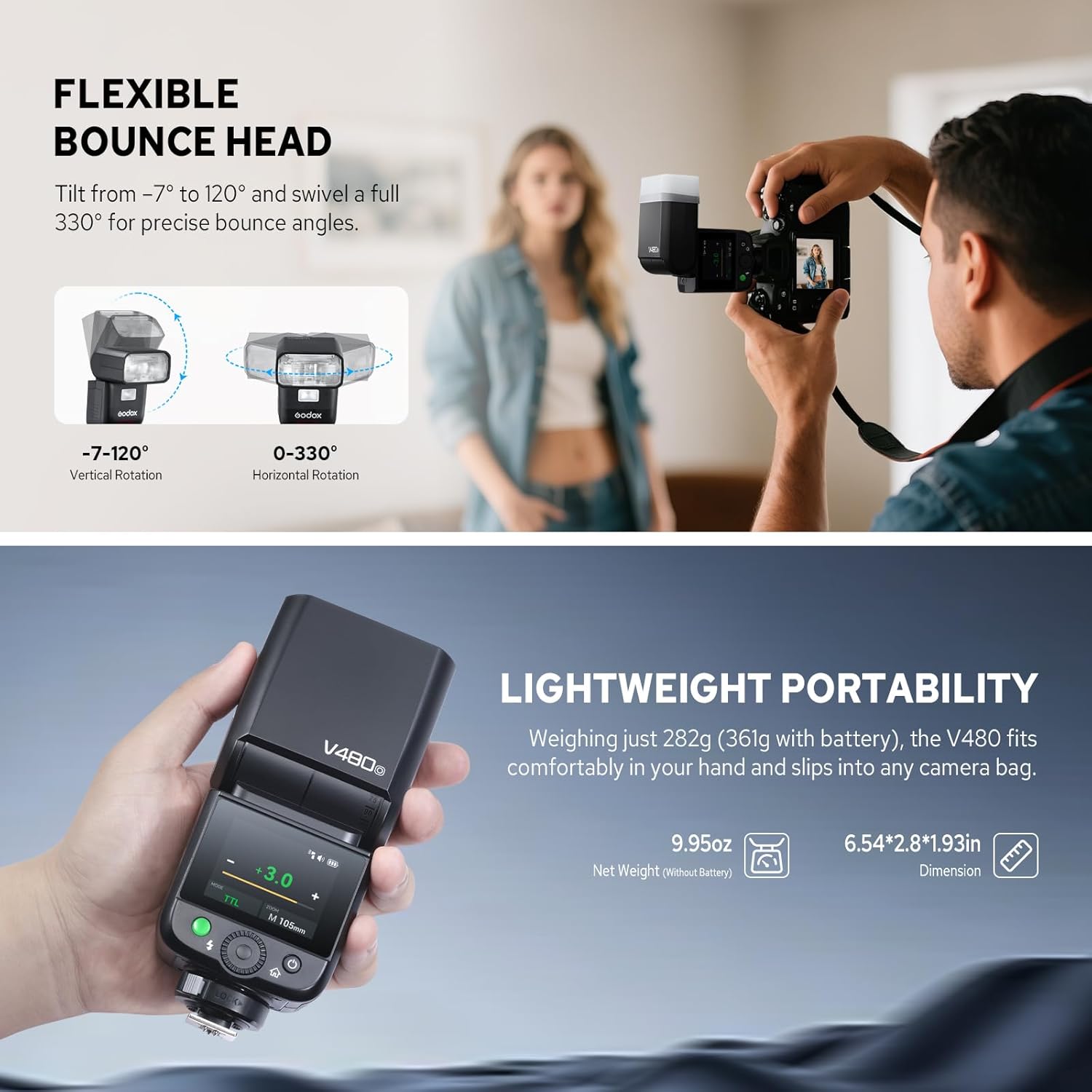 Godox V480O Battery and USB-C Charging