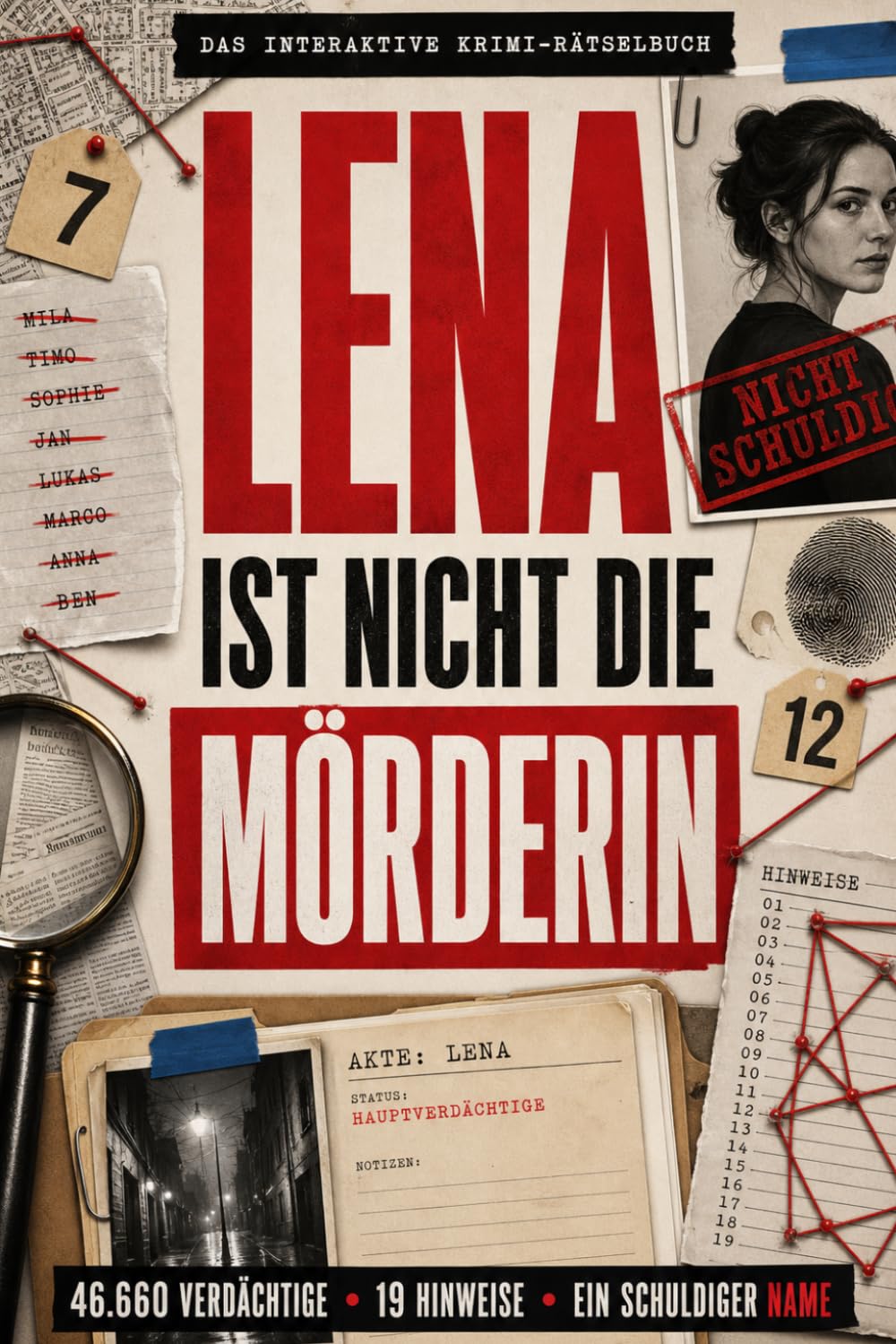 Lena ist nicht die Mörderin: 46.660 Verdächtige, 19 Hinweise und nur ein schuldiger Name – Ein interaktives Krimi-Rätselbuch zum Miträtseln und Ausschließen