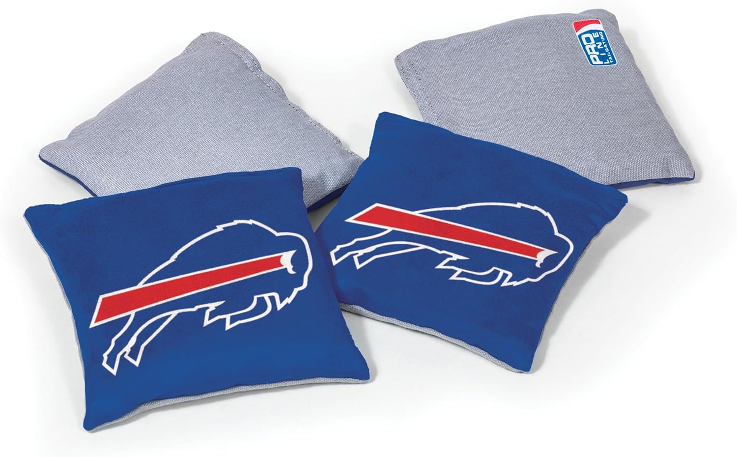 NFL Pro Football Buffalo Bills Dual-Sided Bean Bags by Wild Sports, 4 Pack - Premium Toss Bags for Cornhole Sets