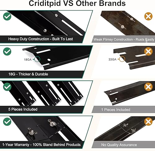 Miniatura 7 de Criditpid Placas térmicas universales ajustables de acero porcelánico, tienda de calor, barra aromatizante, cubierta de quemador, domador de llama