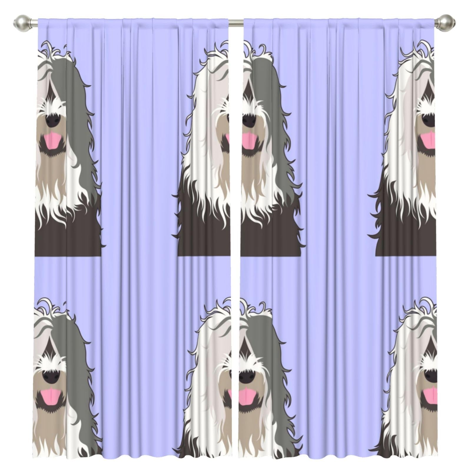 InOmak Old English Sheepdog, 2 Panels Window Curtains 52 x 84 Inch Blackout Curtains for Living Room Bedroom